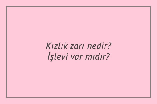 Kızlık zarı nedir? İşlevi var mıdır?