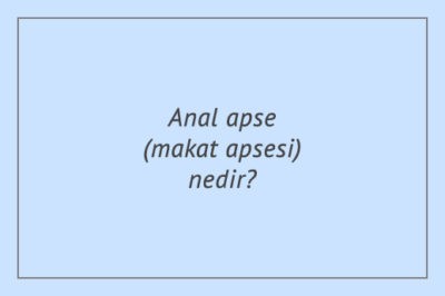 Anal apse (makat apsesi) nedir?