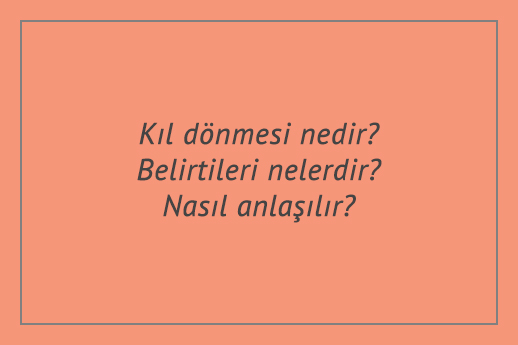 Kıl dönmesi nedir? Belirtileri nelerdir? Nasıl anlaşılır?