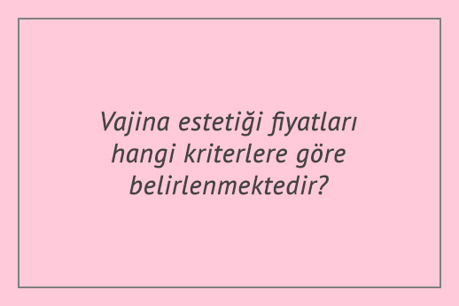 Vajina estetiği fiyatları hangi kriterlere göre belirlenmektedir?