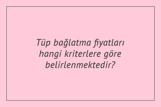 Tüp bağlatma fiyatları hangi kriterlere göre belirlenmektedir?