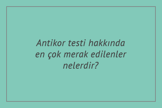 Antikor testi hakkında en çok merak edilenler nelerdir?