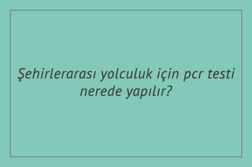 sehirlerarasi yolculuk icin pcr testi nerede yapilir istanbul ozel kas tip merkezi