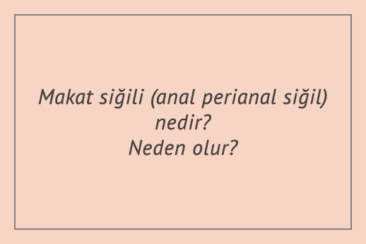 Makat siğili (anal perianal siğil) nedir? Neden olur?