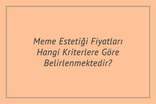 Meme Estetiği Fiyatları Hangi Kriterlere Göre Belirlenmektedir?