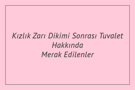 Kızlık Zarı Dikimi Sonrası Tuvalet Hakkında Merak Edilenler