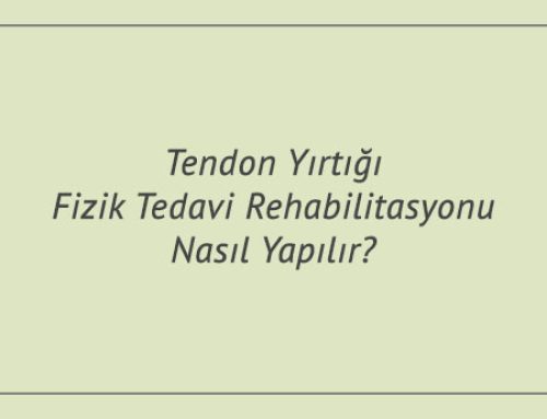 Tendon Yırtığı Fizik Tedavi Rehabilitasyonu Nasıl Yapılır?