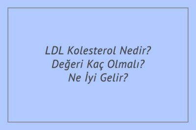 LDL Kolesterol Nedir? Değeri Kaç Olmalı? Ne İyi Gelir?