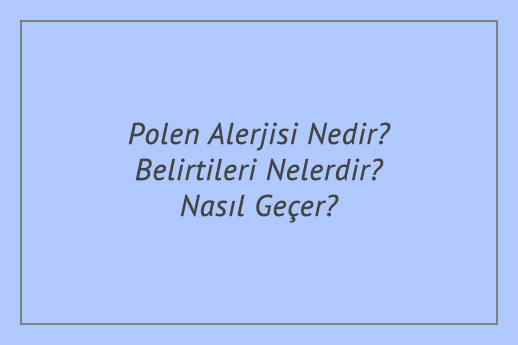 Polen Alerjisi Nedir? Belirtileri Nelerdir? Nasıl Geçer?