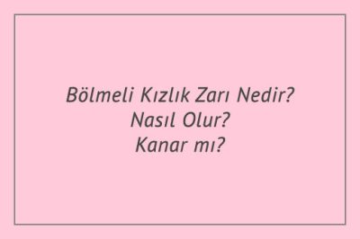 Bölmeli Kızlık Zarı Nedir Nasıl Olur Kanar mı