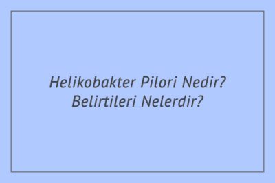 Helikobakter Pilori Nedir? Belirtileri Nelerdir?