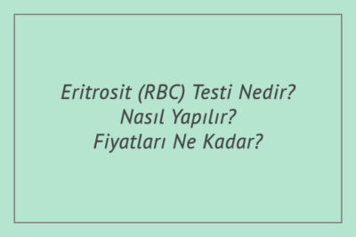 Eritrosit (RBC) Testi Nedir? Nasıl Yapılır? Fiyatları Ne Kadar?