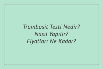 Trombosit Testi Nedir Nasıl Yapılır Fiyatları Ne Kadar