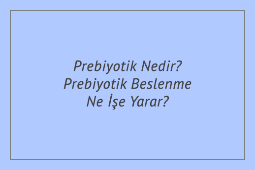 Prebiyotik Nedir? Prebiyotik Beslenme Ne İşe Yarar?
