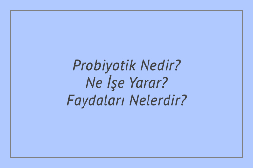Probiyotik Nedir? Ne İşe Yarar? Faydaları Nelerdir?