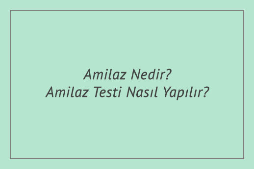 Amilaz Nedir Nasıl Yapılır Hangi Durumlarda Yapılır