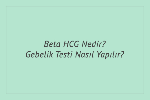 Beta HCG Nedir? Gebelik Testi Nasıl Yapılır?