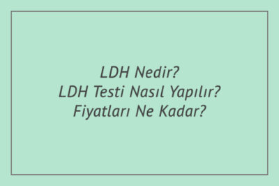 LDH Nedir? LDH Testi Nasıl Yapılır? Fiyatları Ne Kadar?
